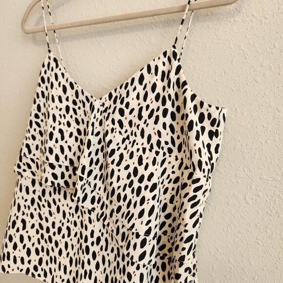 J. Crew Silk Ruffle Cami Size 10 Leopard Print Top - Picture 4 of 11